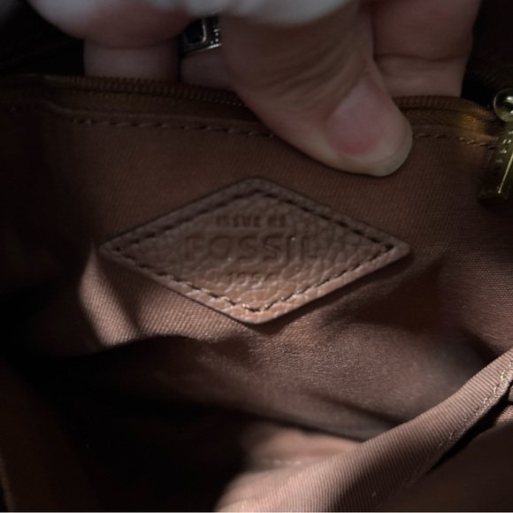 Fossil Fiona Crossbody Color Block Leather Bag Handbag Purse Red Black Brown - Picture 7 of 10